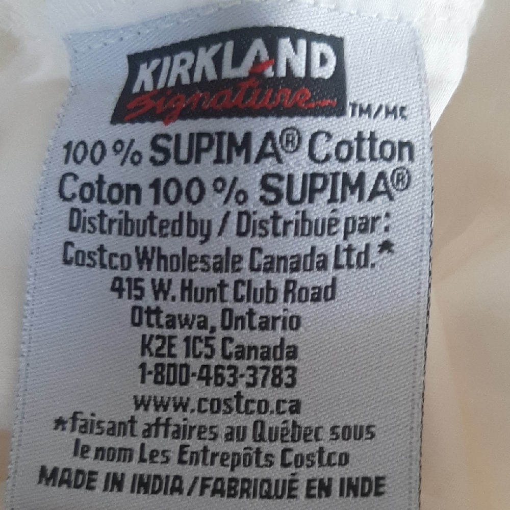 Kirkland Signature White Supima Cotton King Set Pillow Cases